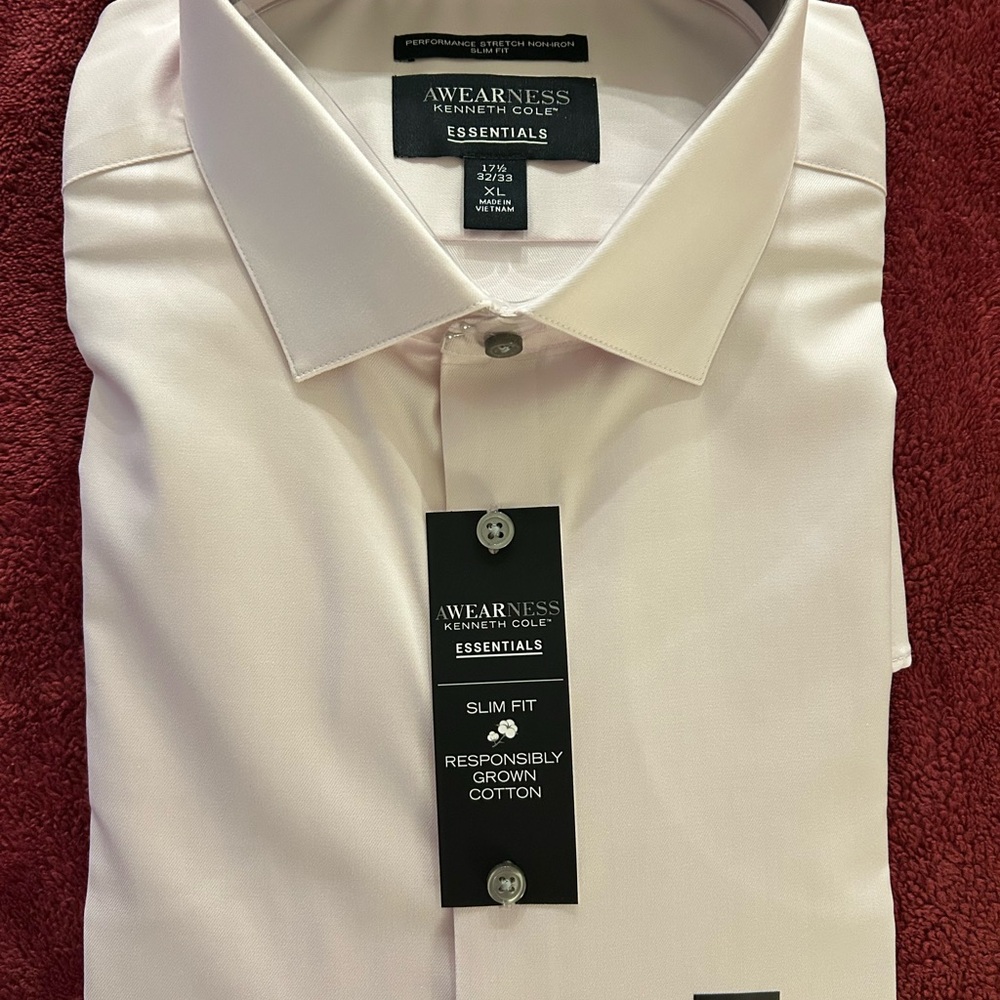 Kenneth Cole Men's Light Pink Dress Shirt